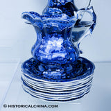 Service for 10 States Pattern Service Table Setting Historical Blue Staffordshire ZAM-STATES