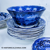 Service for 10 States Pattern Service Table Setting Historical Blue Staffordshire ZAM-STATES