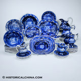 Service for 10 States Pattern Service Table Setting Historical Blue Staffordshire ZAM-STATES