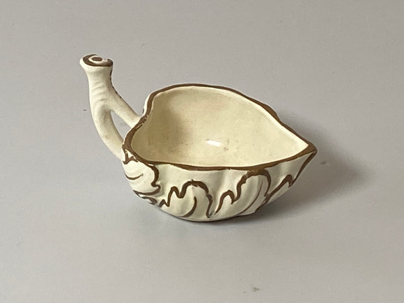 Staffordshire Creamware Butter Boat In Leaf Form Ca. 1790