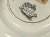 Historical Staffordshire Black Transfer Soup Plate Jessup's Landing Hudson