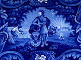 Historical Staffordshire Blue Platter Peace and Plenty
