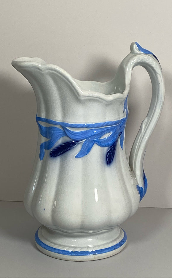 Staffordshire Ironstone Blue Wheat Creamer