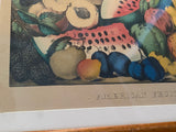 Original Currier & Ives Print American Fruit Piece Small Folio