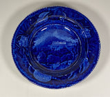 Historical Staffordshire Blue Soup Plate Catskill Mountain House Pine Orchard CAB