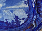 Historical Staffordshire Blue Platter Niagara From The American Side