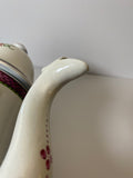 Staffordshire Pearlware Coffee Pot With Floral Rose