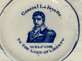 Historical Staffordshire General Lafayette Welcome to The Land Of Liberty Cup Plate KO