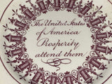 Historical Staffordshire Cup Plate United States of America Prosperity Attend Them Rare RC