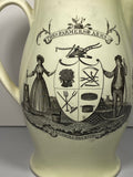 Staffordshire Creamware Liverpool Pitcher Polychrome Ship Cumberland Farmers Arms Eagle Shield