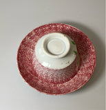 Staffordshire Red Spatterware Spatter Thistle Cup And Saucer
