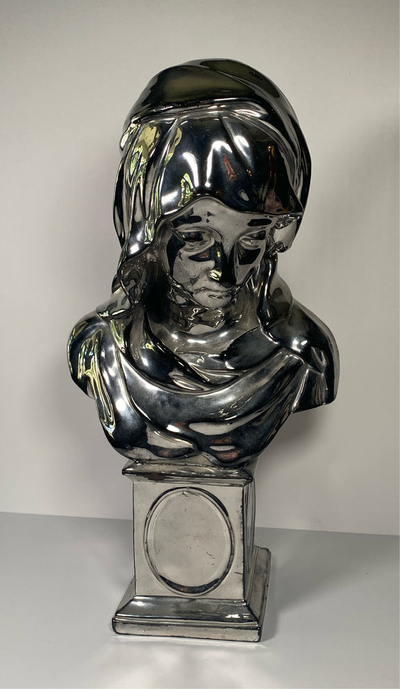 Staffordshire Silver Resist Lusterware Large Figure Bust of Woman