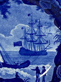 Historical Staffordshire Blue Soup Plate Cadmus Ship CB