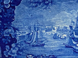Historical Staffordshire Blue Platter View of Dublin By Wood