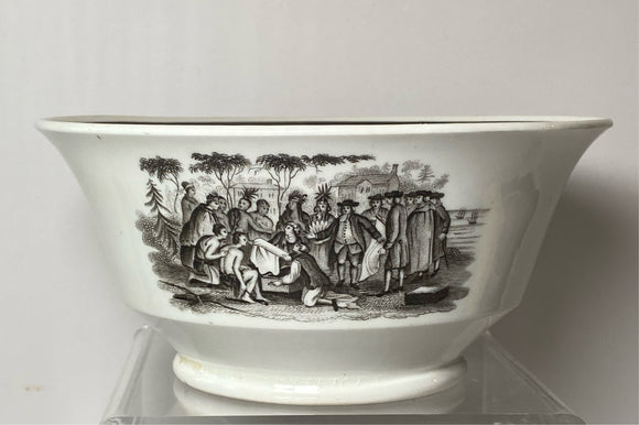 Historical Staffordshire William Penns Treaty With The Indians Waste Bowl