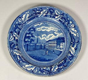 Historical Staffordshire Blue Plate Park Theater New York By Geddes Glasgow