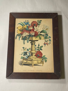 PB5 Original Currier & Ives Print “A Flower Stand”