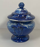Historical Staffordshire Blue Passaic Falls State of New Jersey Gravy Tureen