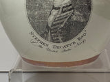 Staffordshire Creamware Liverpool Pitcher War of 1812 Stephen Decatur Esq. Eagle and Hornet vs. Peacock