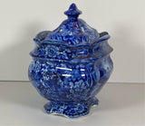 Historical Staffordshire Blue Lafayette At Franklin’s Tomb Sugar Bowl