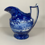Historical Staffordshire Blue Wash Pitcher Views of The Erie Erie Canal RC