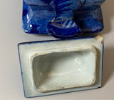 Historical Staffordshire Blue Sugar Bowl Boston Harbor CB