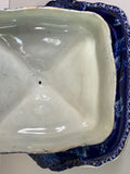 Historical Staffordshire Blue Vegetable Dish Charleston Exchange Battery Castle Gardens