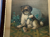 Original Currier Ives Print Mischievous Little Doggie Scarce