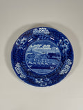Historical Staffordshire Blue Set of 6 Landing Of Lafayette At Castle Gardens 7 3/4” Plates