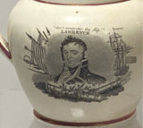 Staffordshire Creamware Liverpool War Of 1812 Pitcher Decator And Lawrence