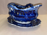 Historical Staffordshire Landing Of Lafayette Pierced Basket And Tray 1825