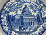 Historical Staffordshire Blue Boston State House Plate 8 1/2”