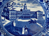 Historical Staffordshire Dark Blue Plate City Hall New York By Stubbs