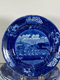 Historical Staffordshire Blue Set of 6 Landing Of Lafayette At Castle Gardens 7 3/4” Plates