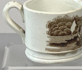 Staffordshire Brown Transfer Children’s Mug Mother and Child on Row Boat BB#135