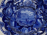 Historical Staffordshire Blue Dinner Plate States Pattern CAB
