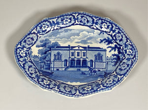 Historical Staffordshire Blue Charleston Exchange Tray