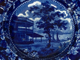 Historical Staffordshire Blue Porridge Dish Rare Form Battery New York