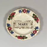 Staffordshire Pearlware Children’s Plate Mary