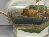 Historical Polychrome Transfer Pitcher With Landing Of Lafayette At Castle Gardens New York KO