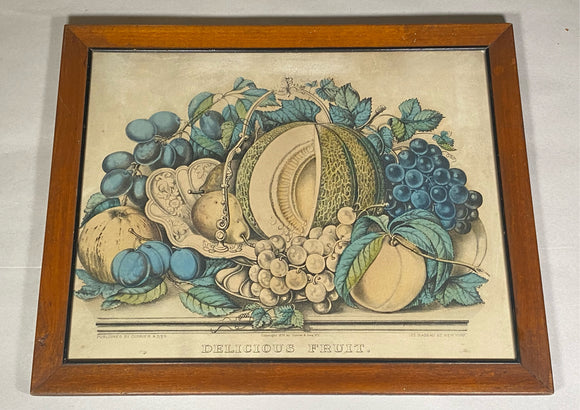 PB6 Original Currier & Ives Print “Delicious Fruit”