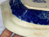 LB3 Historical Staffordshire Blue Vegetable Dish Quebec Canada Hudson 1825
