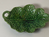 Staffordshire Creamware Green Glaze Leaf Form Relish Dish