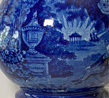 Historical Staffordshire Lafayette At Franklin’s Tomb Large Pitcher