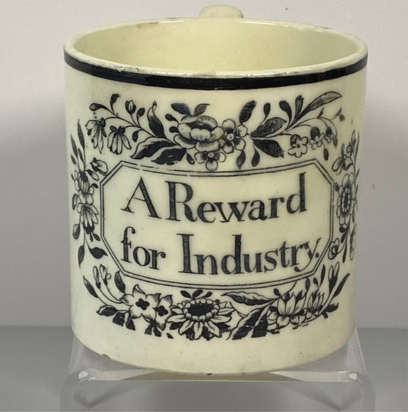 Staffordshire Creamware Children’s Mug A Reward For Industry BB#86