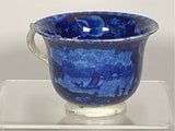 Historical Staffordshire Dark Blue Custard Cup Wadsworth Tower