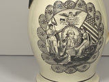 Historical Staffordshire Creamware Liverpool Pitcher Rare Washington Ca 1790