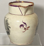 Staffordshire Creamware Liverpool War Of 1812 Pitcher Commadore Bainbridge And Lawrence