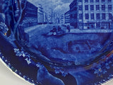 Historical Staffordshire Mitchell And Freeman Boston Dark Blue Plate
