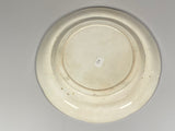 Rainbow Spatterware Red and Green Concentric Ring 9 1/8” Plate Rose Variant